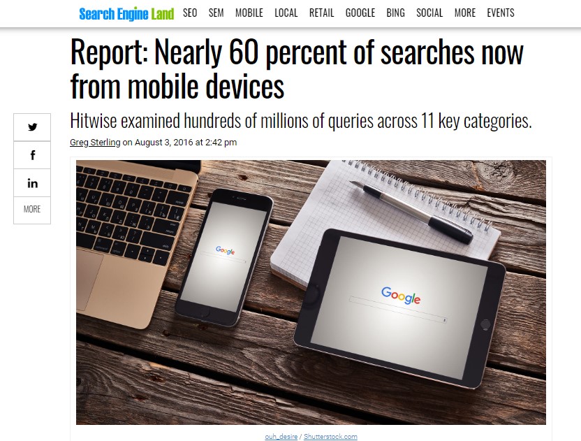 60 percent searches are from mobile