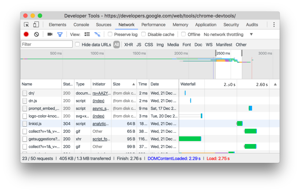 chrome dev tools